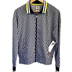NWT FILA Navy White Argyle Tennis Jacket XS